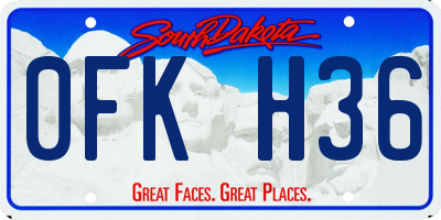 SD license plate 0FKH36