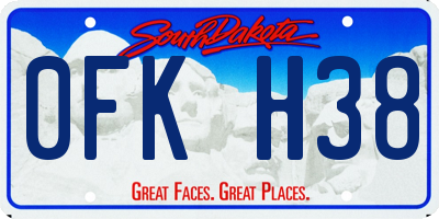 SD license plate 0FKH38