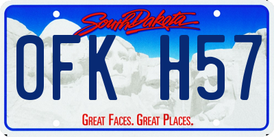 SD license plate 0FKH57