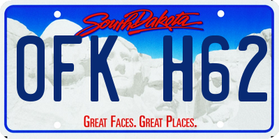 SD license plate 0FKH62
