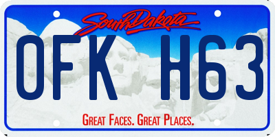 SD license plate 0FKH63