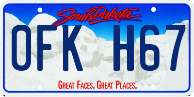 SD license plate 0FKH67