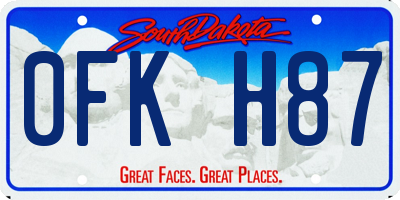 SD license plate 0FKH87