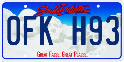 SD license plate 0FKH93