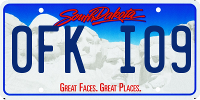 SD license plate 0FKI09