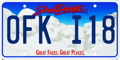 SD license plate 0FKI18