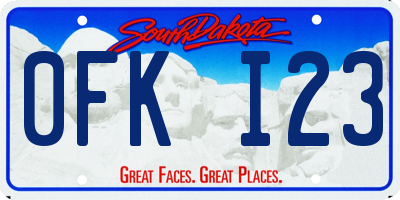SD license plate 0FKI23