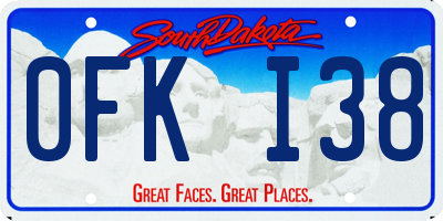 SD license plate 0FKI38