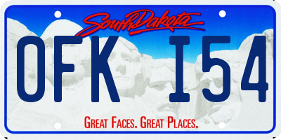 SD license plate 0FKI54