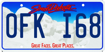 SD license plate 0FKI68