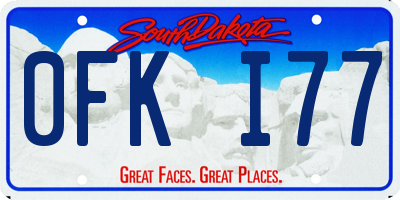 SD license plate 0FKI77
