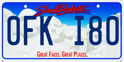 SD license plate 0FKI80