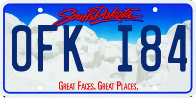 SD license plate 0FKI84