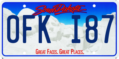 SD license plate 0FKI87