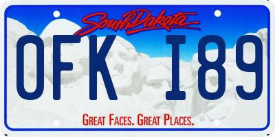 SD license plate 0FKI89
