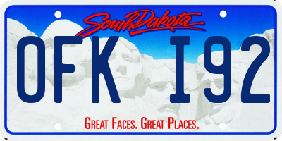 SD license plate 0FKI92