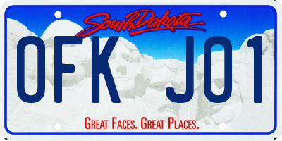 SD license plate 0FKJ01