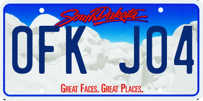 SD license plate 0FKJ04