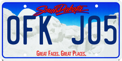 SD license plate 0FKJ05