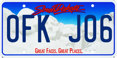 SD license plate 0FKJ06