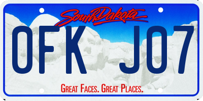 SD license plate 0FKJ07