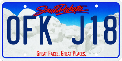 SD license plate 0FKJ18