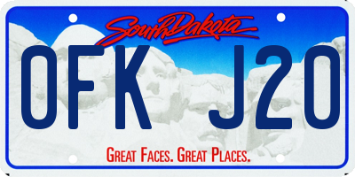 SD license plate 0FKJ20