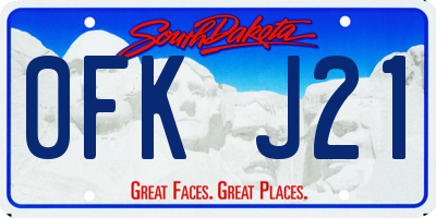 SD license plate 0FKJ21