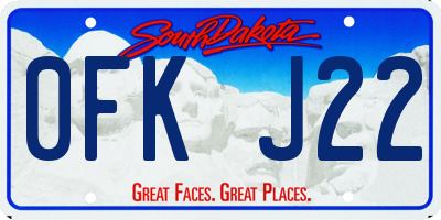 SD license plate 0FKJ22