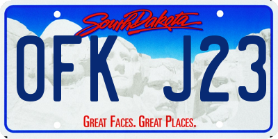 SD license plate 0FKJ23