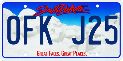 SD license plate 0FKJ25