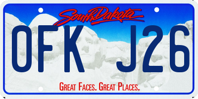 SD license plate 0FKJ26