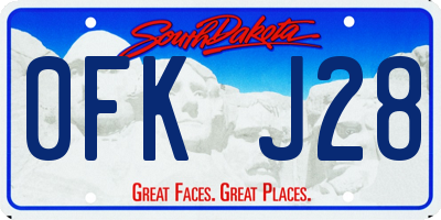 SD license plate 0FKJ28