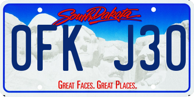 SD license plate 0FKJ30