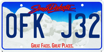 SD license plate 0FKJ32