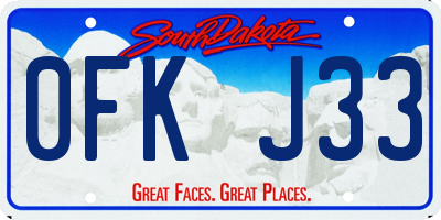 SD license plate 0FKJ33