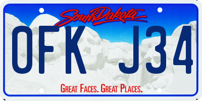 SD license plate 0FKJ34