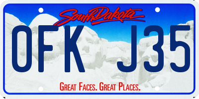 SD license plate 0FKJ35