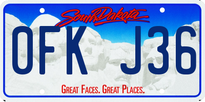 SD license plate 0FKJ36