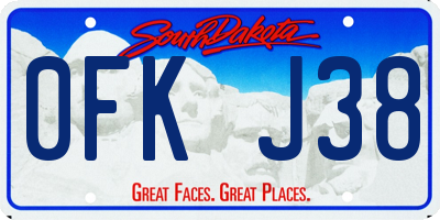SD license plate 0FKJ38