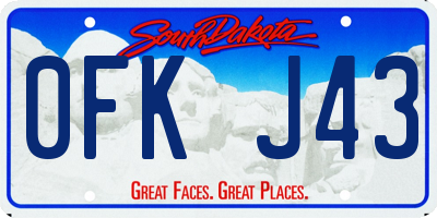 SD license plate 0FKJ43