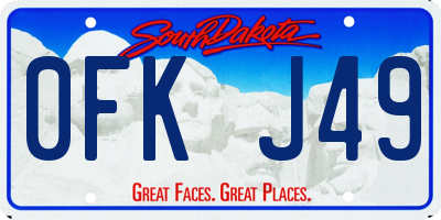 SD license plate 0FKJ49