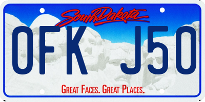 SD license plate 0FKJ50