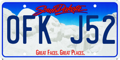 SD license plate 0FKJ52