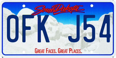 SD license plate 0FKJ54