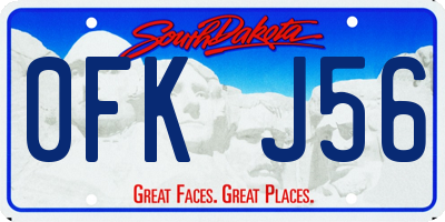 SD license plate 0FKJ56