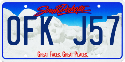SD license plate 0FKJ57