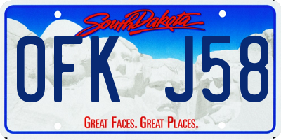 SD license plate 0FKJ58