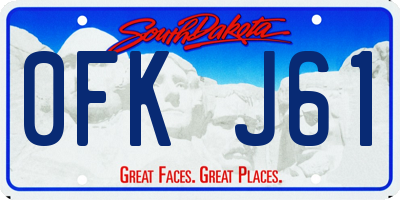 SD license plate 0FKJ61