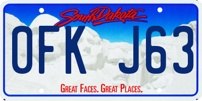 SD license plate 0FKJ63